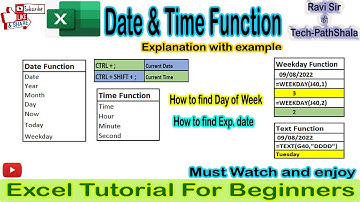Date & Time Function in excel #excel #exceltutorialinhindi #exceltutorialforbeginners #exceltutorial