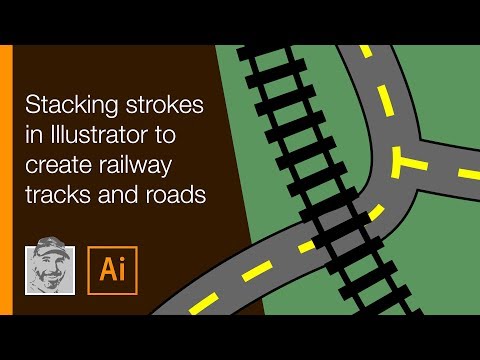 Stacking strokes in Illustrator to create railway tracks and roads