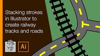 Stacking strokes in Illustrator to create railway tracks and roads