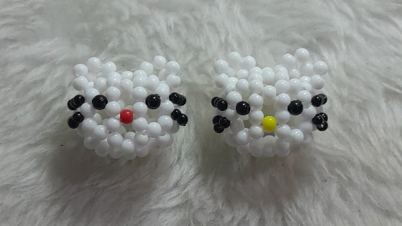 Cabeça da Hello kitty de miçangas