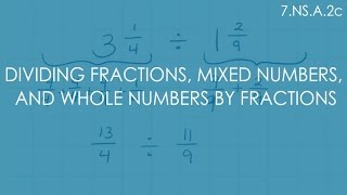 Dividing Fractions, Mixed Numbers, And Whole Numbers By Fractions 7.Ns.a.2C 7Th Grade Math