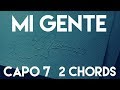 How To Play Mi Gente by Jbalvin & Willy William feat. Beyonce | Capo 7 ( 2Chords) Guitar Lesson
