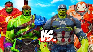 Captain Hulk & Hulkbuster Vs Flash Hulk & Hulk Ragnarok - Epic Superheroes War