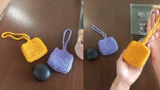 Easy Knitting Airpod Case | How to Knit Earbud Pouch | Knitting Purse Simple easy Flat knit