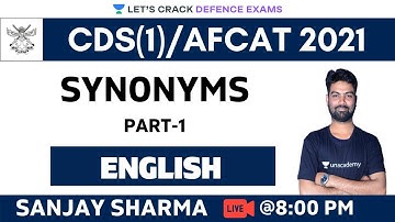Synonym (Part-1) | English | Target CDS/CAPF/NDA/AFCAT 2020-2021