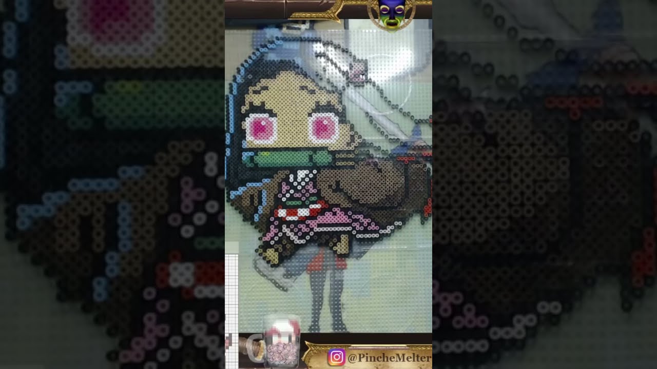 Nezuko grande Speed PixelArt Perler Beads Shorts YouTube