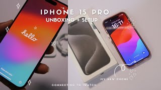 UNBOXING IPHONE 15 PRO (black titanium) + accessories,setup