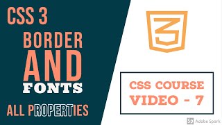 CSS BORDERS AND FONT PROPERTIES 2020 [ENGLISH SUBTITLES] | CSS COURSE VIDEO - 7