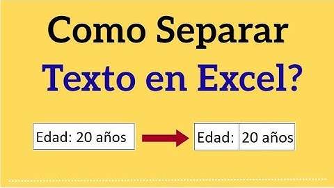 Excel - Separar texto en columnas. Separar palabras en Excel. Dividir texto en columnas Excel.