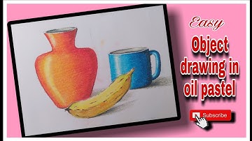 Object drawing in oil pastal/pot drawing/how to draw object drawing &colouring/वस्तु चित्र रंगकाम.