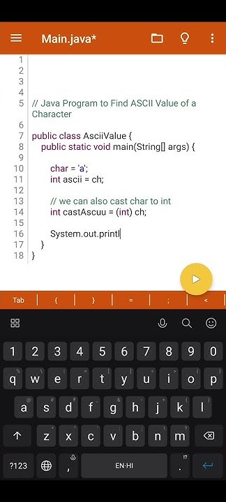 Java Program to find ASCII Value of a Character | Java Tutorial | Java ...
