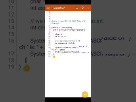 Java Program to find ASCII Value of a  Character | Java Tutorial | Java Basic Program Example