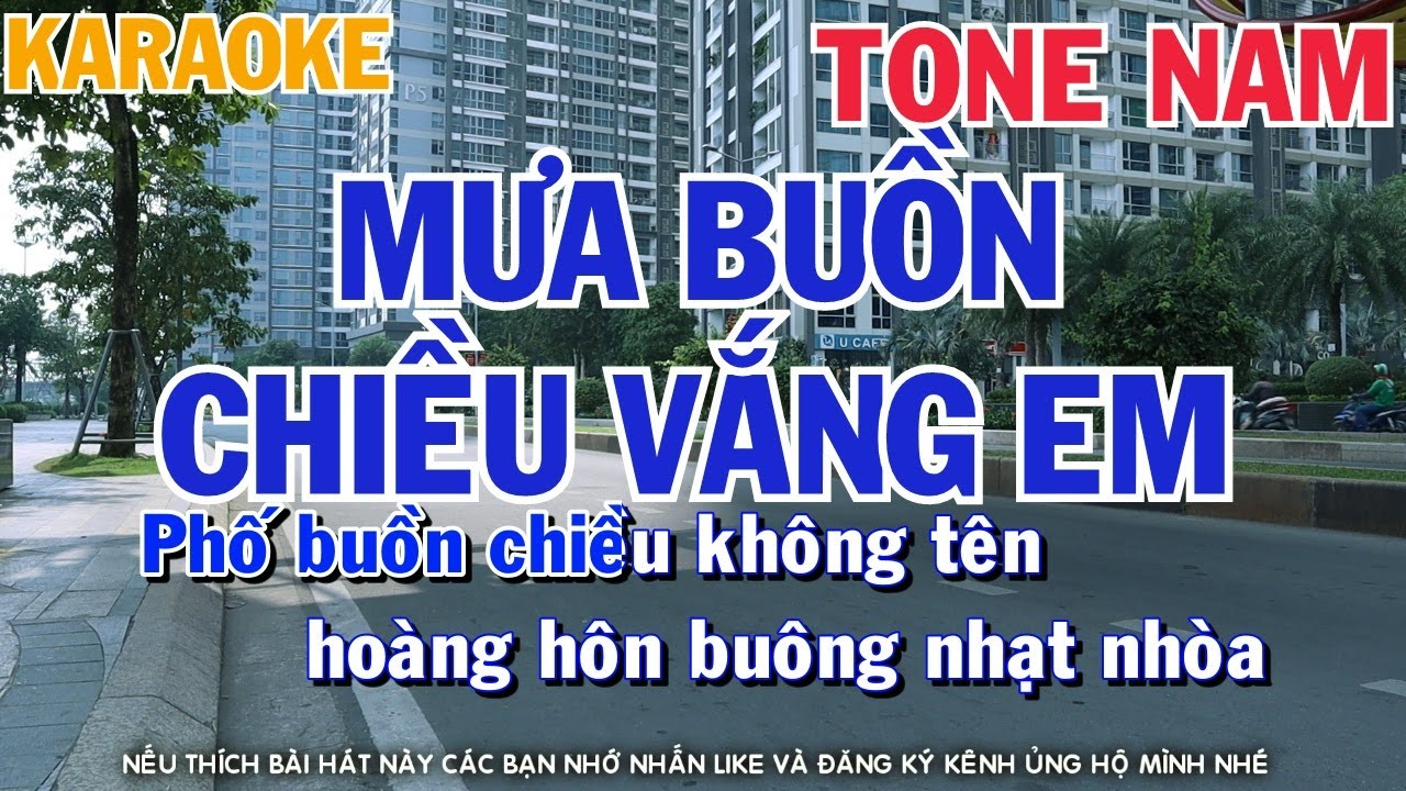 Karaoke Mưa Buồn Chiều Vắng Em Tone Nam