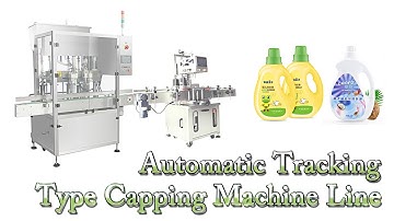 Fabric Softener Barrel Automatic Tracking Type Filling Four Wheels Capping Machine Production Line