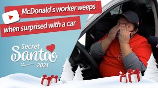 McDonald's worker weeps when surprised with a car from Secret Santa