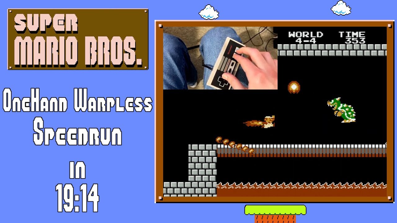 [WR] Super Mario Bros. One-Handed Warpless Speedrun in 19:14 - YouTube