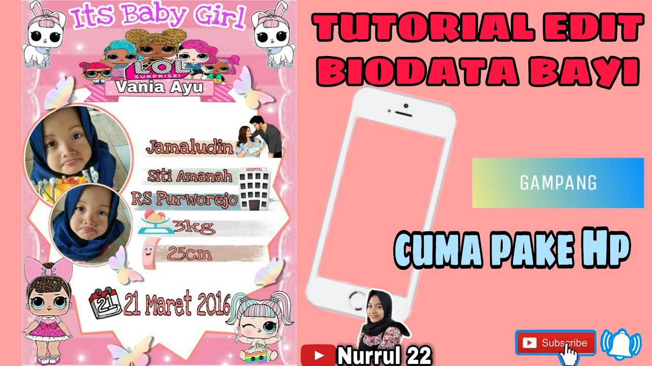 TUTORIAL EDIT BIODATA BAYI Part 2 YouTube