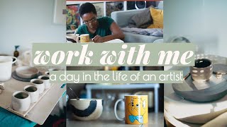work with me studio vlog ✨ day in my life as a ceramic artist 😌