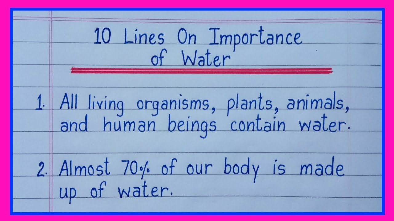 importance of water essay 10 lines