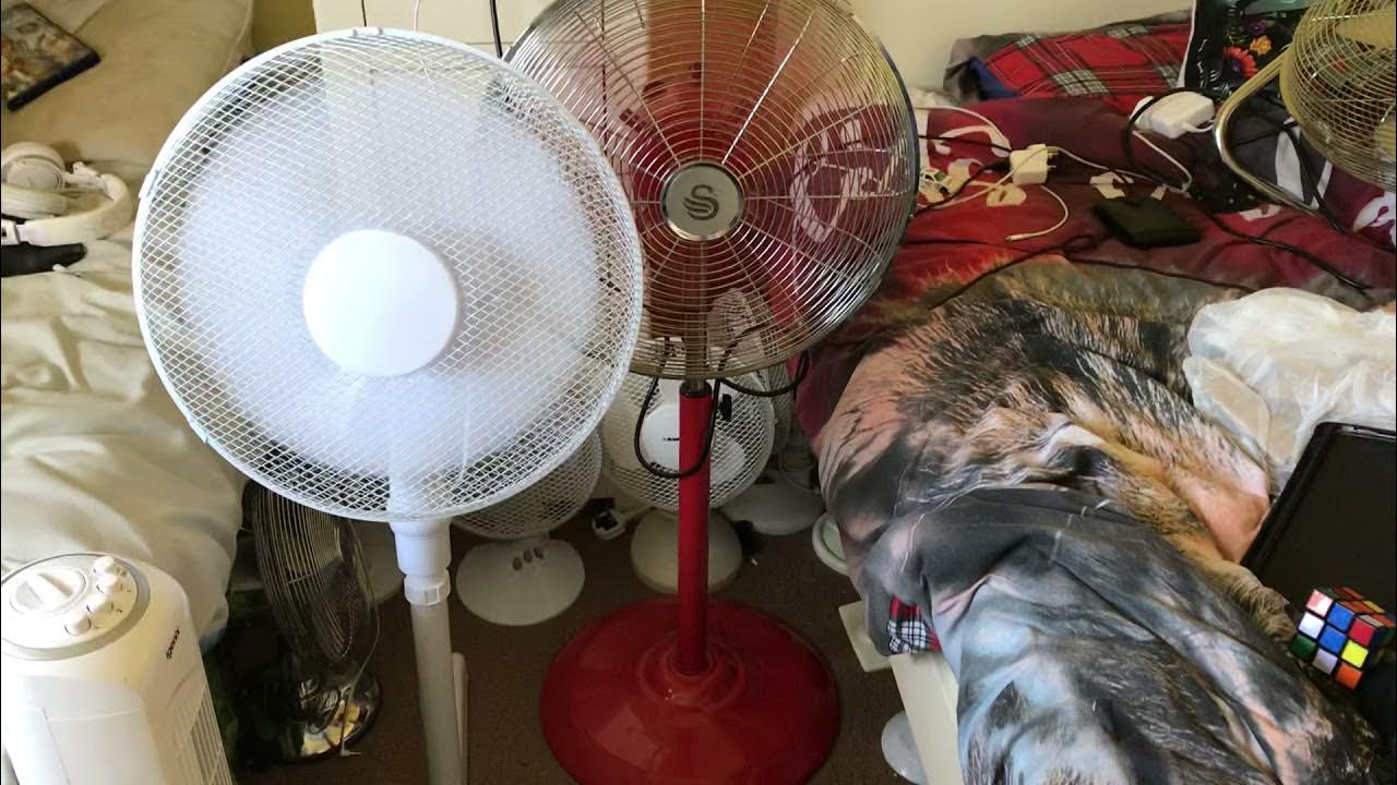 Fine Elements 3 in 1 16 inch white pedestal fan VS Swan 16 inch red and chrome pedestal fan