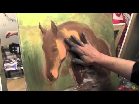 Научиться рисовать лошадь, уроки живописи для начинающих, художник Сахаров Игорь