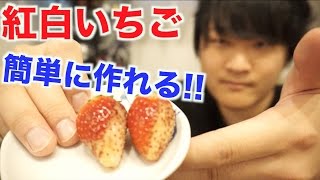 【実験】紅白いちごの作り方が斬新すぎる件www