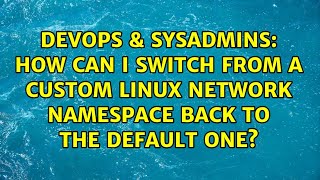 DevOps & SysAdmins: How can I switch from a custom linux network namespace back to the default one