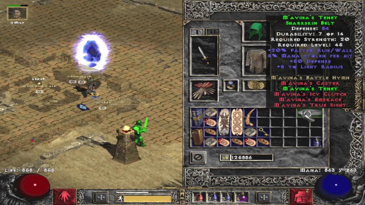 What is set item Sharkskin Belt Diablo 2 YouTube