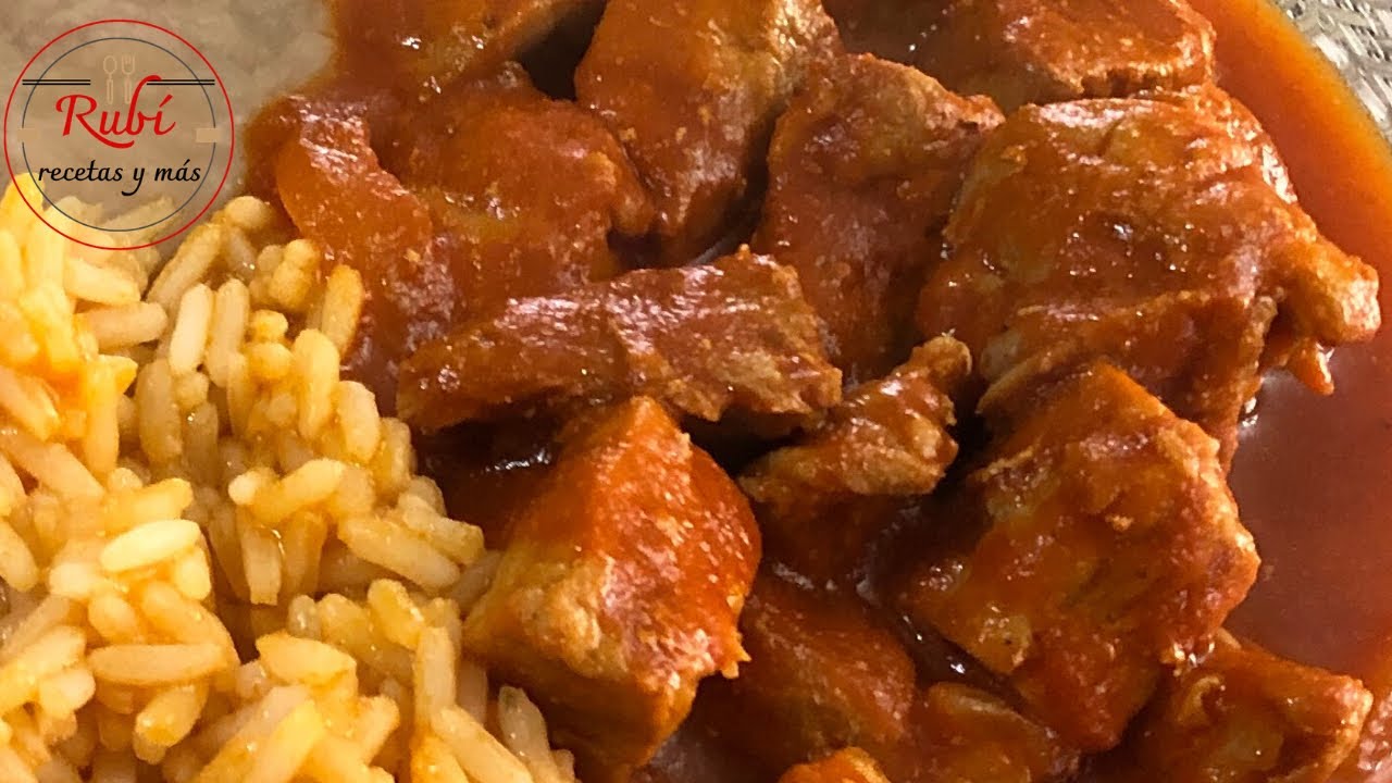 Carne de CERDO 🐷 en chile COLORADO YouTube