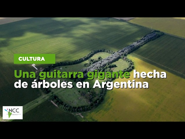 Una guitarra gigante hecha de árboles en Argentina