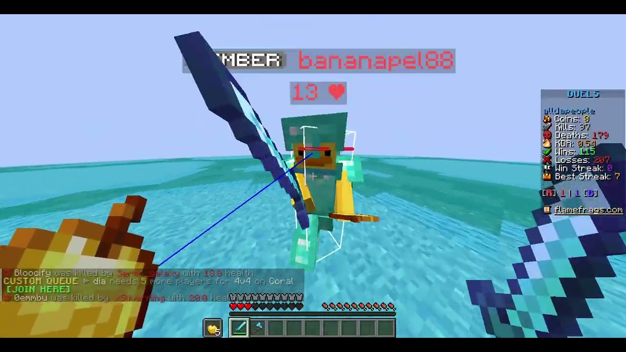 crazy sword pvp on flame frags server