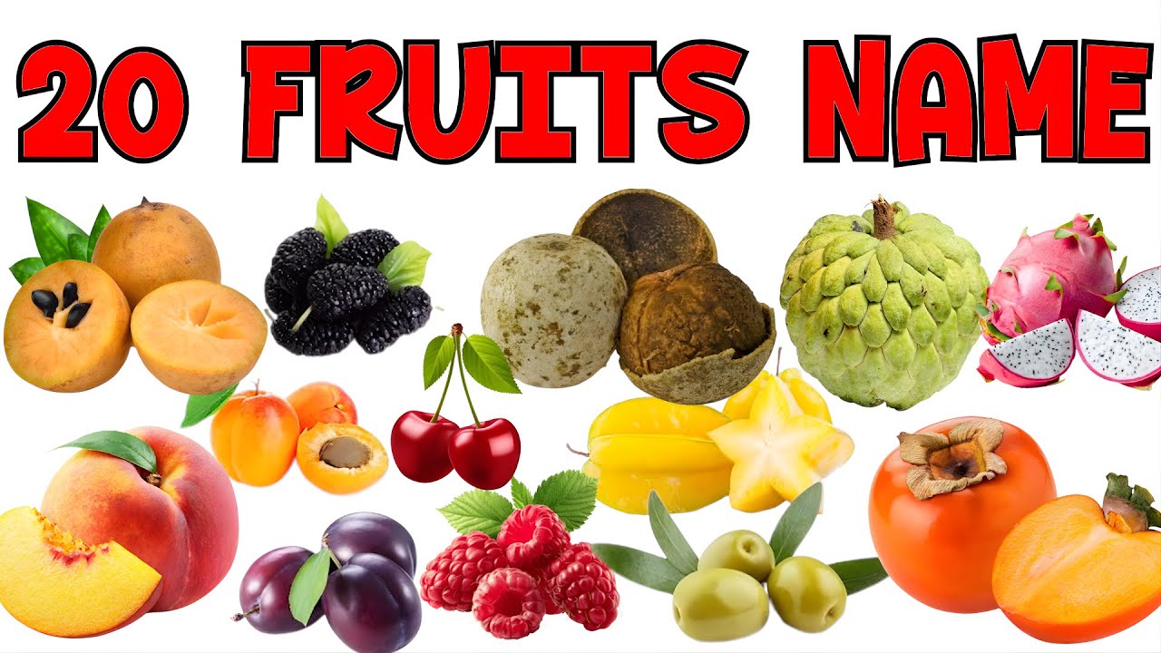 20 ফলের নাম ইংরেজি ও বাংলা Part 2//20 Fruits Name Part 2// Fun Learning for Kids 🍎🍌