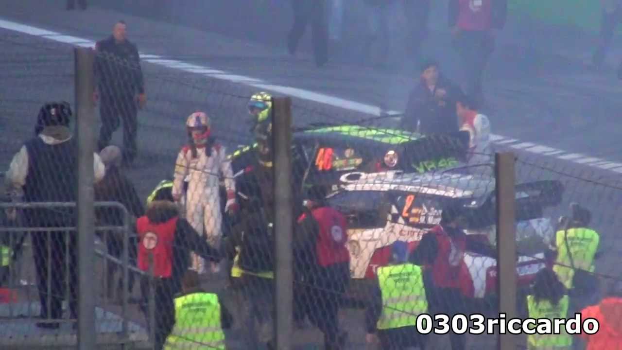Monza Rally Masters' Show - Best Moments: Rossi's accident and smokey DONUTS!!