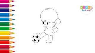 পোকয়ো - ফুটবল খেলার সাথে পোকয়ো বাচ্চাদের এবং ছোটদের জন্য অঙ্কন, রঙ এবং রঙ করা_ বাচ্চাদের শিল্প screenshot 4