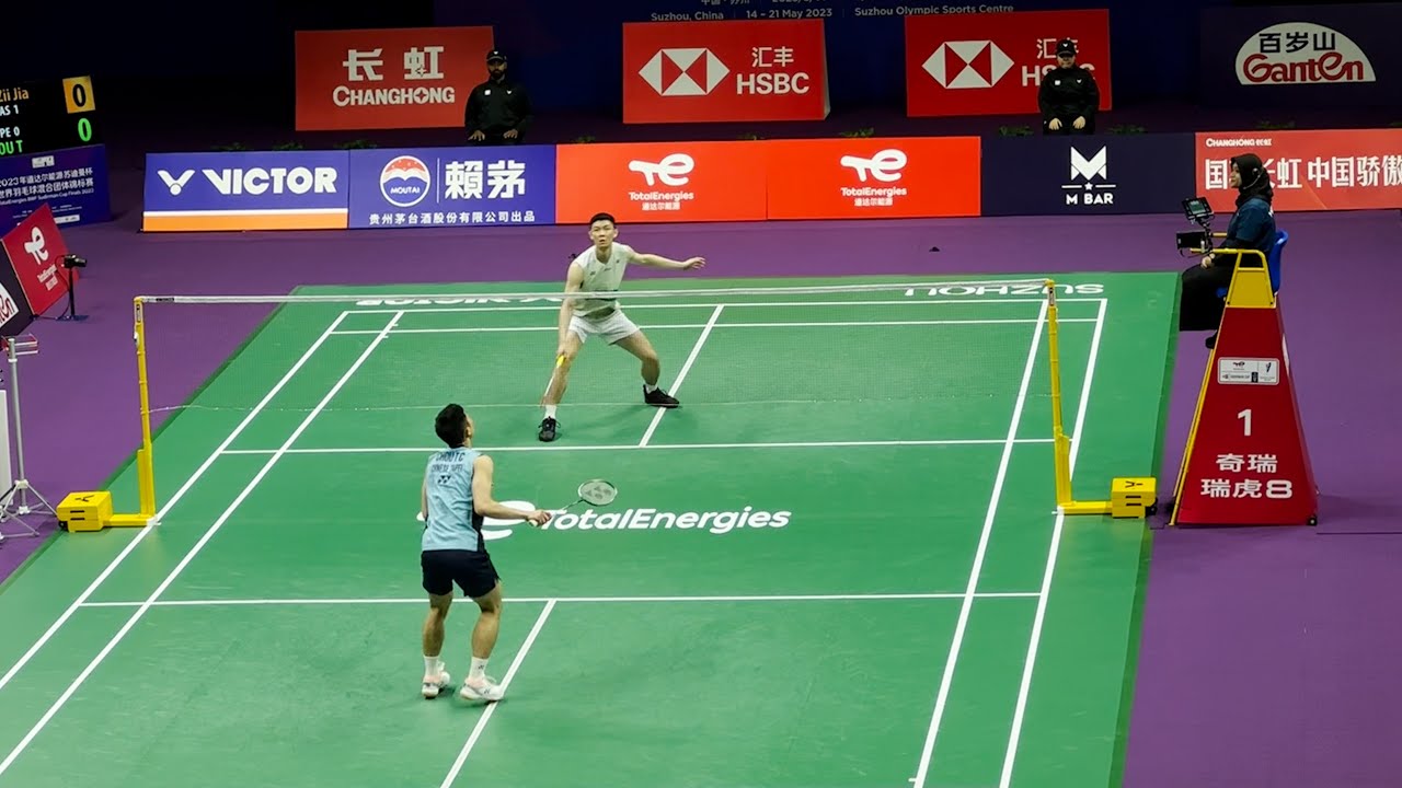 60FPS】Lee Zii Jia vs Chou Tien Chen | Sudirman Cup 2023 - YouTube