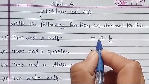 Problem set 40 Class 5।5 th STD maths। SSC board maths class 5। Decimal Fractions Maharashtra Board