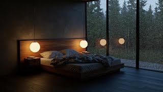 Midnight Rain in a Silent Room | Fall Asleep Fast with Peaceful Nature Storm Sounds