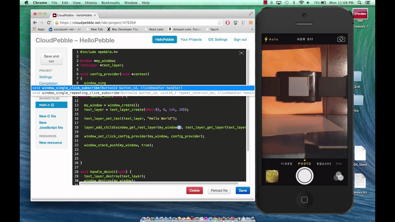Learning Pebble Development Part 3 (Events) - YouTube