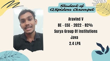 Successfully placed as a Java Developer | Student Review & Experience at QSpiders Chrompet