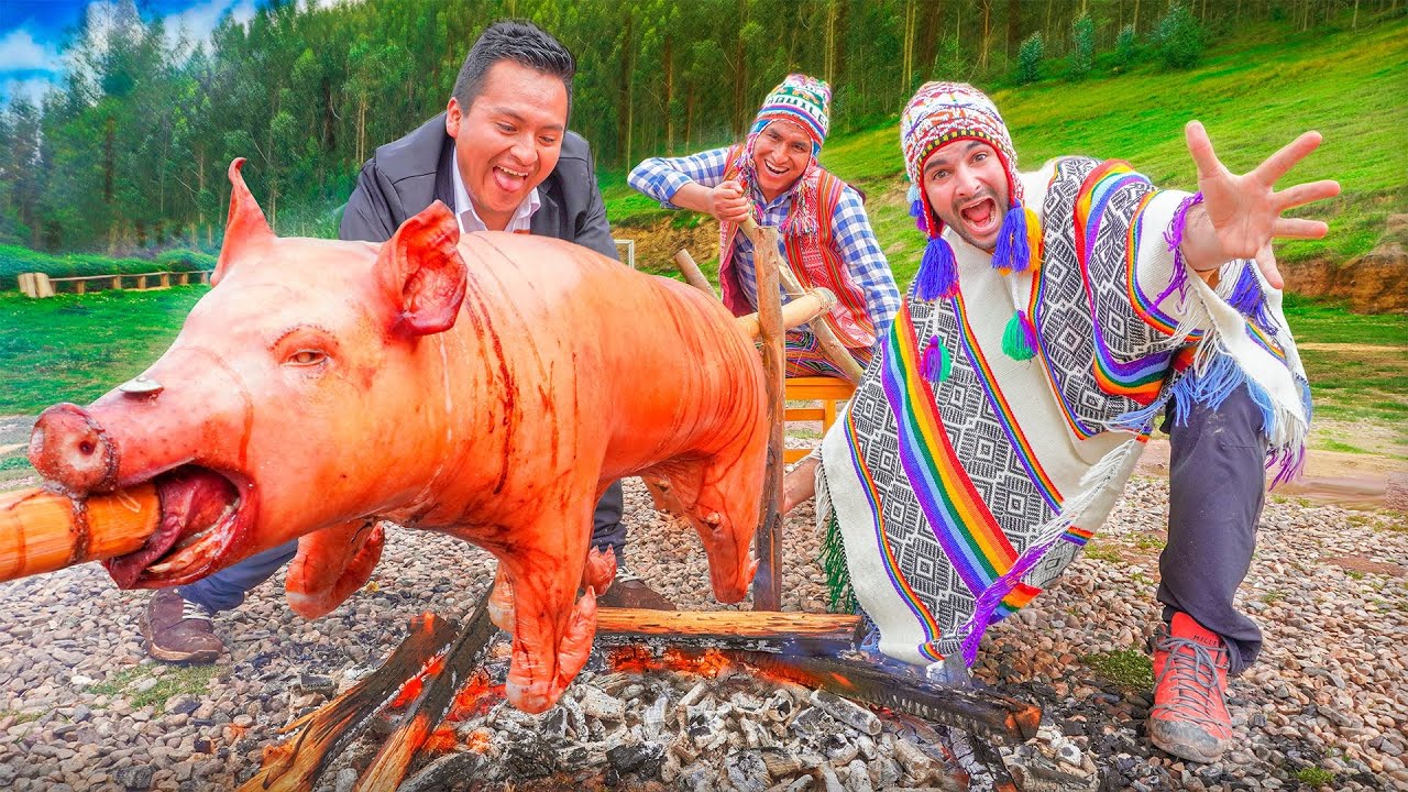 CHANCHO A LA BRASA ENTERO EN PERÚ CON CHOLO AQUILES