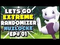 A Wild MEWTHREE?! - Pokemon Lets Go Pikachu and Eevee Extreme Randomizer Nuzlocke Episode 1