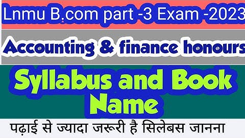 lnmu b.com part 3 syllabus and book name for 2023 exam b.com part 3 full syllabus and book list 2023