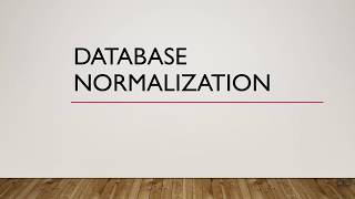 Normalization in Relational Databases