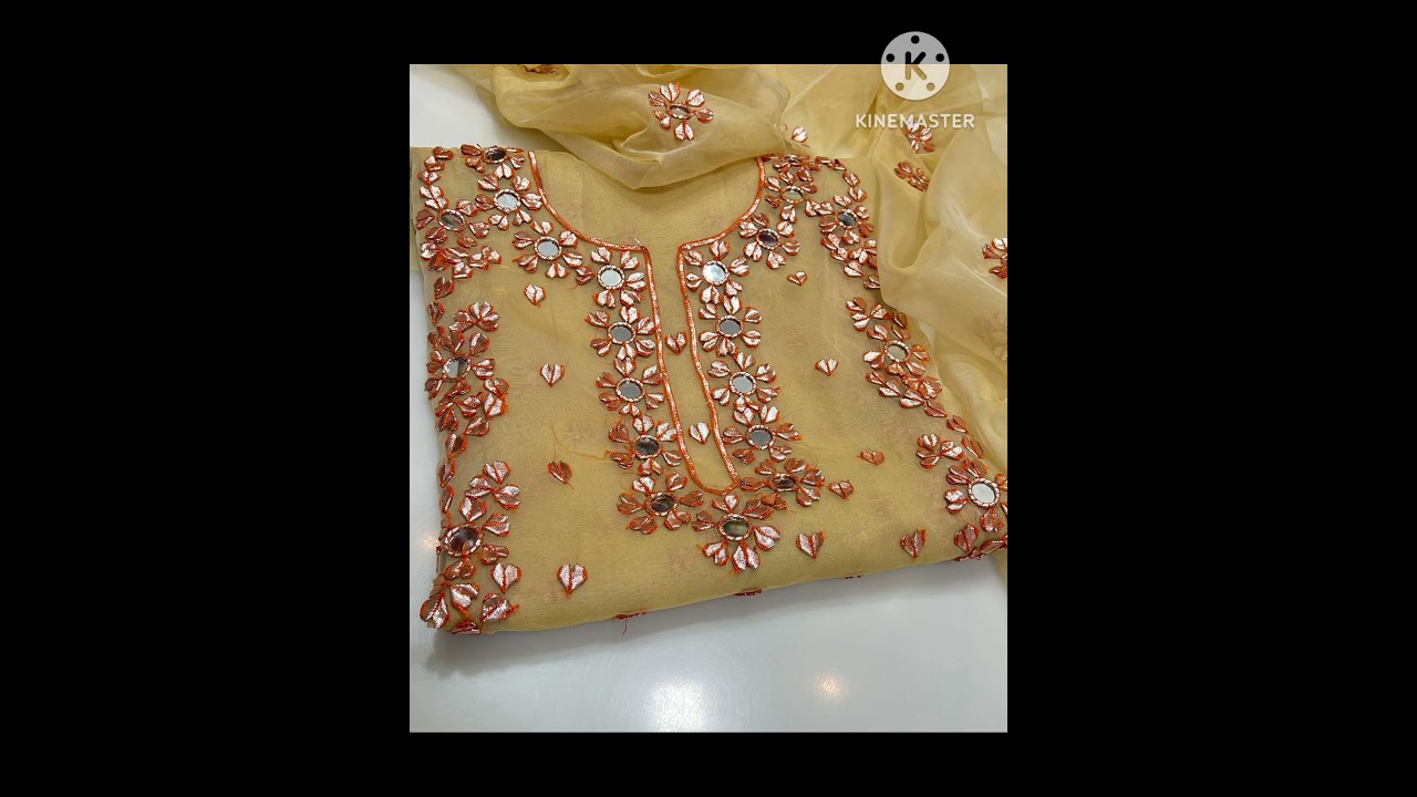 stuff aurgenzza shirt and Dupata karahi handmade gotta 2 PC suit 