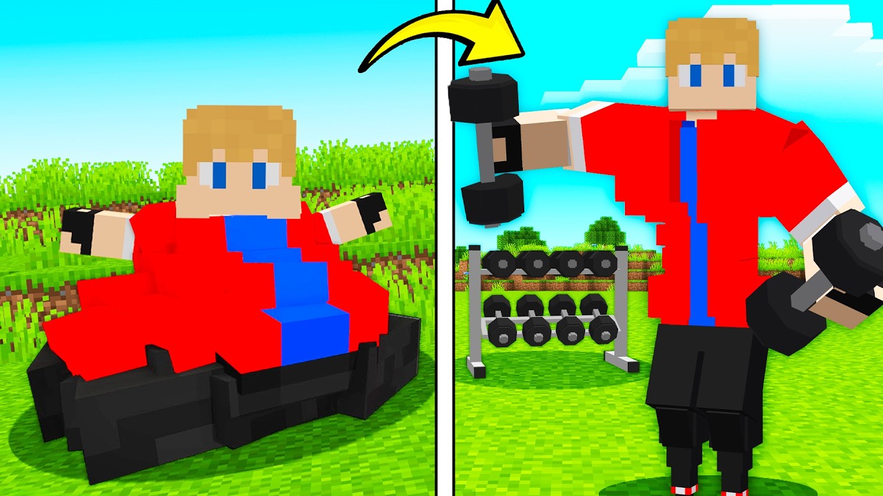 JP ЭВОЛЮЦИОНИРОВАЛ от ТОЛСТОГО до МУСКУЛИСТОГО в Minecraft!