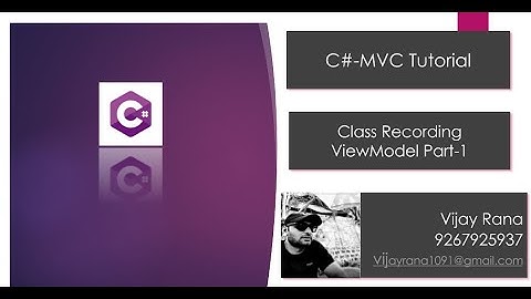 Vijay Rana || MVC Class Recording | View Model Part -1 | 13-10 | MVC By Vijay Rana | MVC in Hindi