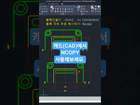 [<strong>캐드</strong> 1분팁] NCOPY를 이용한 블록 특정부분만 복사하기.