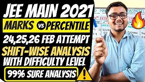 MARKS vs PERCENTILE JEE MAIN Feb 2021 | Expected Marks Vs Percentile For Jee Mains 2021 Shiftwise