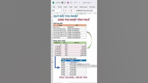 Công thức quy đổi sang thu nhập tính thuế #Shorts  #excel #excelformula
