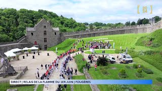 Moment solennel au château de Fougères pour le relais de la flamme olympique